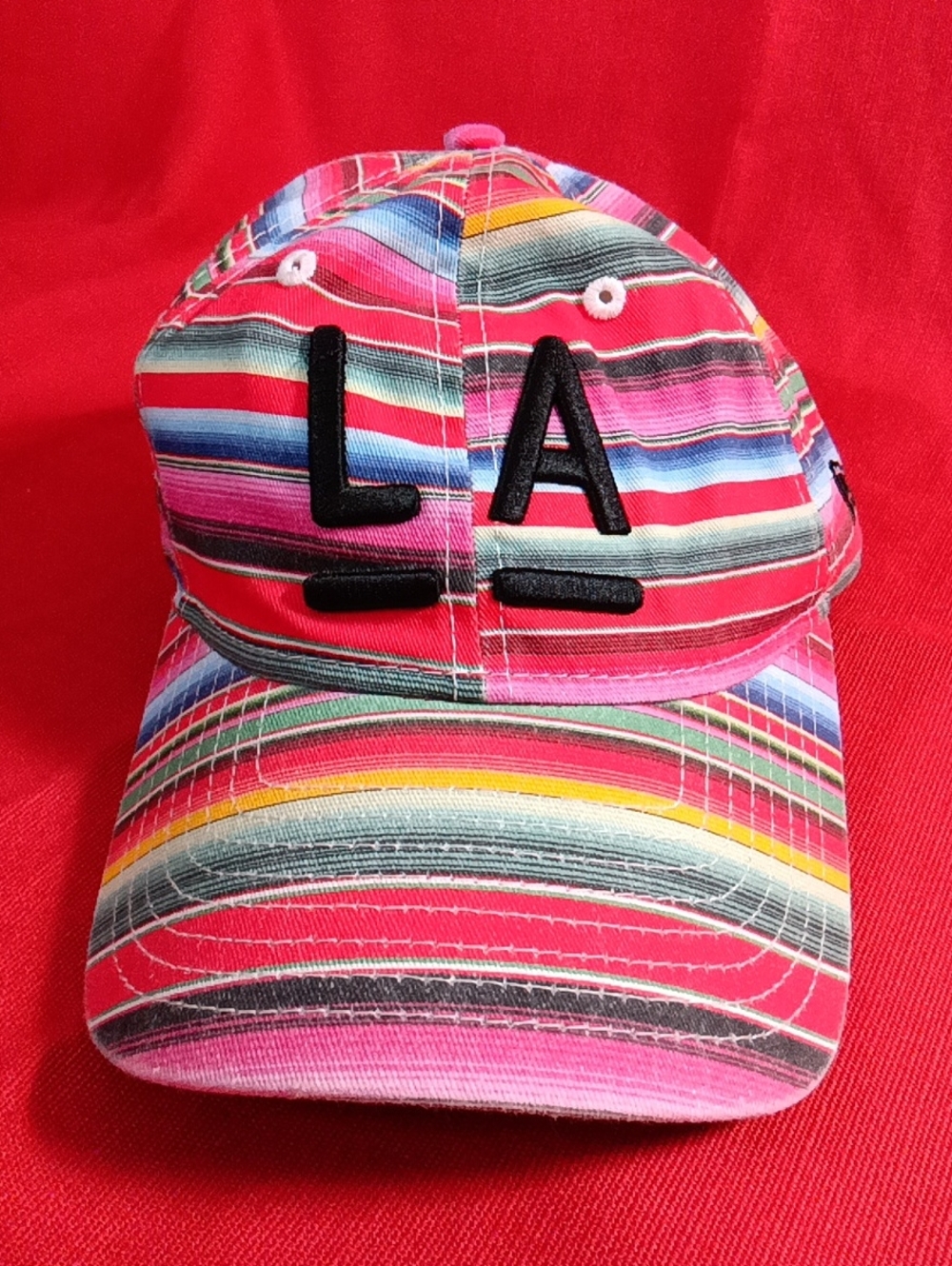 Twenty Multicolor Striped 'LA' Baseball Cap
